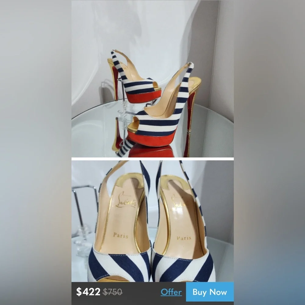Christian Louboutin Lady Peep Sling Heels 36/5.5 - Picture 12 of 13